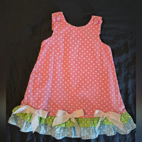 Mulberry Other - Mulberry Street Pink Polka Dot Dress with Ruffle Hem 24 Months